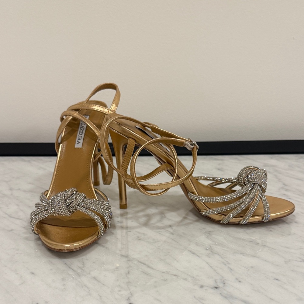 AQUAZZURA Celeste Embellished High-Heel Sandals
